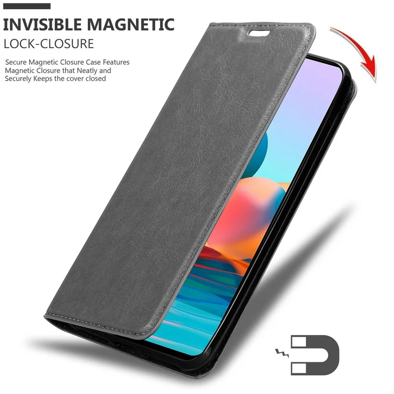 Cadorabo Hülle kompatibel mit Xiaomi RedMi NOTE 10 4G / RedMi NOTE 10S Schutzhülle mit Magnetverschluss, Standfunktion und Kartenfach