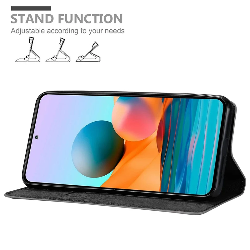 Cadorabo Hülle kompatibel mit Xiaomi RedMi NOTE 10 4G / RedMi NOTE 10S Schutzhülle mit Magnetverschluss, Standfunktion und Kartenfach