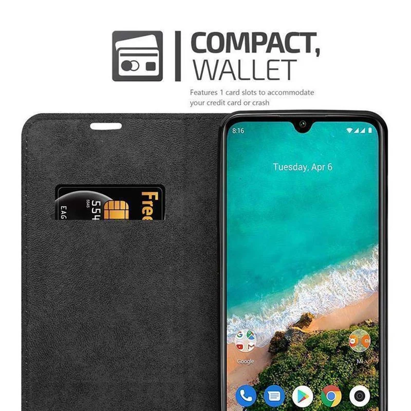 Cadorabo Hülle kompatibel mit Xiaomi Mi CC9 Schutzhülle mit Magnetverschluss, Standfunktion und Kartenfach