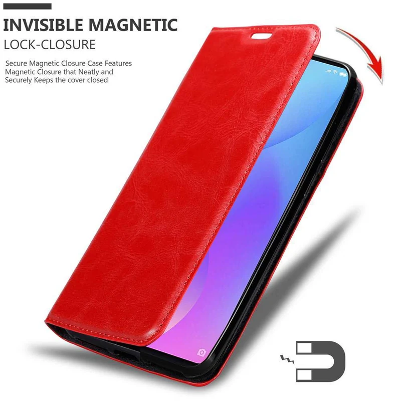 Cadorabo Hülle kompatibel mit Xiaomi Mi 9T / Mi 9T PRO / RedMi K20 / RedMi K20 PRO Schutzhülle mit Magnetverschluss, Standfunktion und Kartenfach