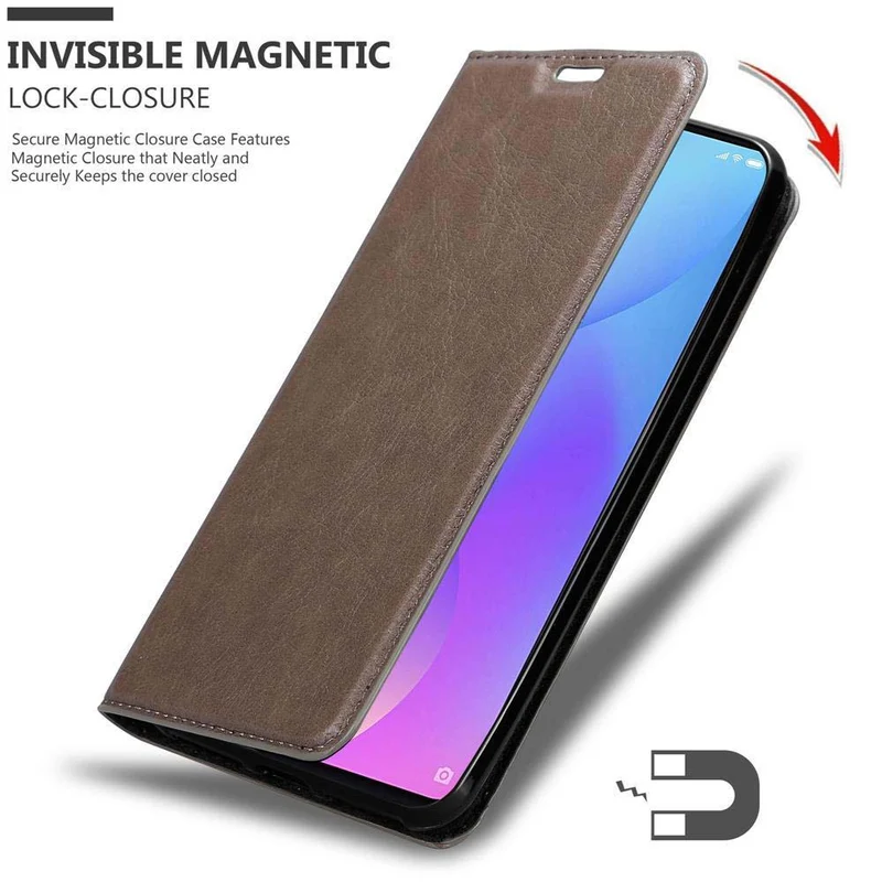 Cadorabo Hülle kompatibel mit Xiaomi Mi 9T / Mi 9T PRO / RedMi K20 / RedMi K20 PRO Schutzhülle mit Magnetverschluss, Standfunktion und Kartenfach