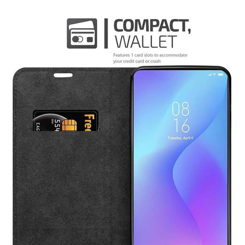 Cadorabo Hülle kompatibel mit Xiaomi Mi 9T / Mi 9T PRO / RedMi K20 / RedMi K20 PRO Schutzhülle mit Magnetverschluss, Standfunktion und Kartenfach
