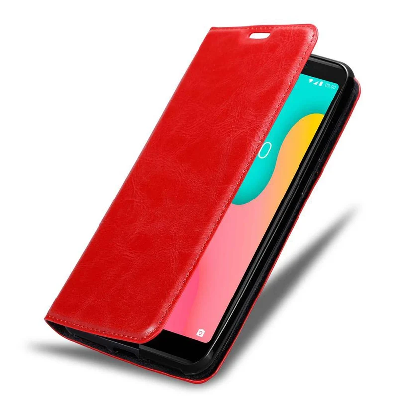 Cadorabo Hülle kompatibel mit WIKO Y60 Schutzhülle mit Magnetverschluss, Standfunktion und Kartenfach