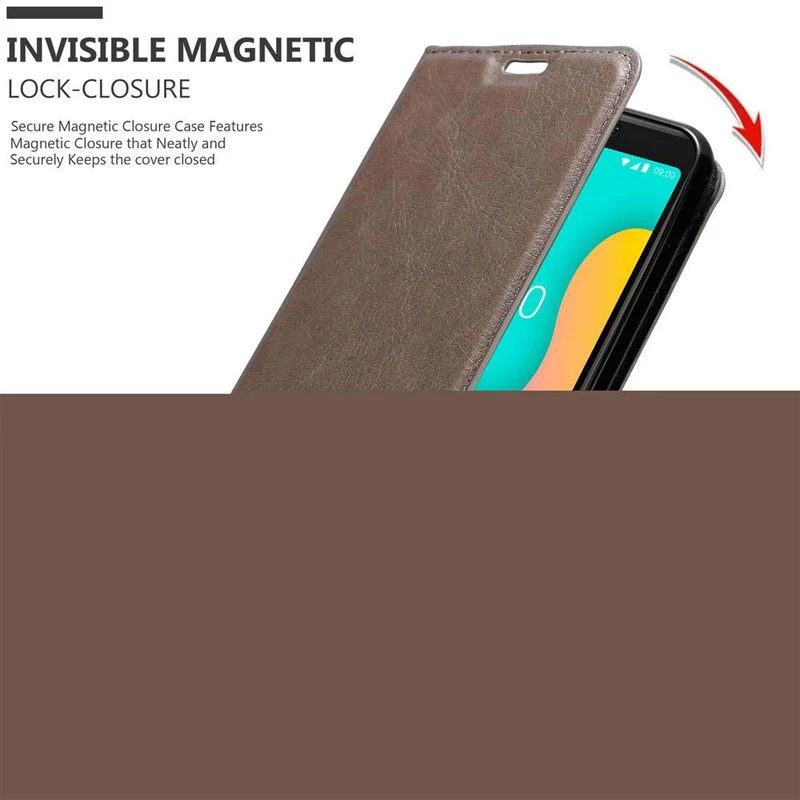 Cadorabo Hülle kompatibel mit WIKO Y60 Schutzhülle mit Magnetverschluss, Standfunktion und Kartenfach
