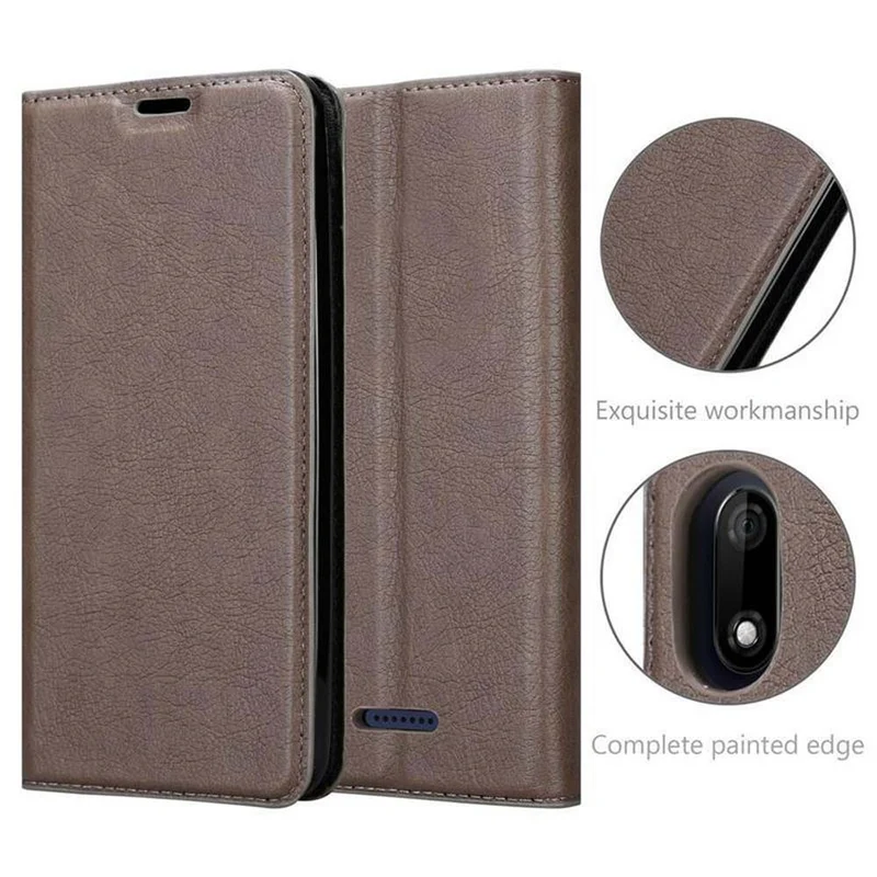 Cadorabo Hülle kompatibel mit WIKO Y60 Schutzhülle mit Magnetverschluss, Standfunktion und Kartenfach