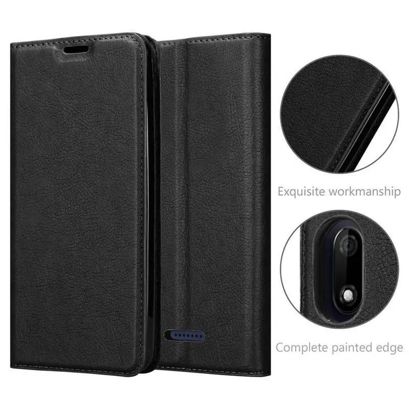 Cadorabo Hülle kompatibel mit WIKO Y60 Schutzhülle mit Magnetverschluss, Standfunktion und Kartenfach