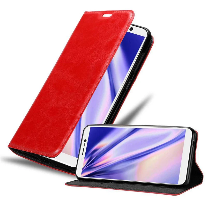 Cadorabo Hülle kompatibel mit WIKO Y80 Schutzhülle mit Magnetverschluss, Standfunktion und Kartenfach