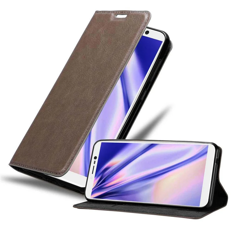 Cadorabo Hülle kompatibel mit WIKO Y80 Schutzhülle mit Magnetverschluss, Standfunktion und Kartenfach