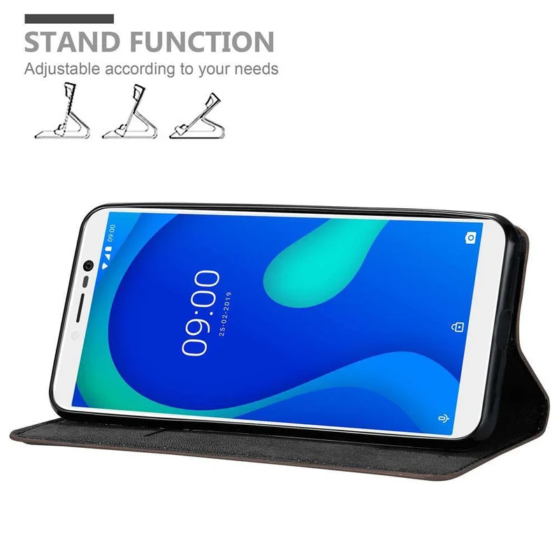 Cadorabo Hülle kompatibel mit WIKO Y80 Schutzhülle mit Magnetverschluss, Standfunktion und Kartenfach