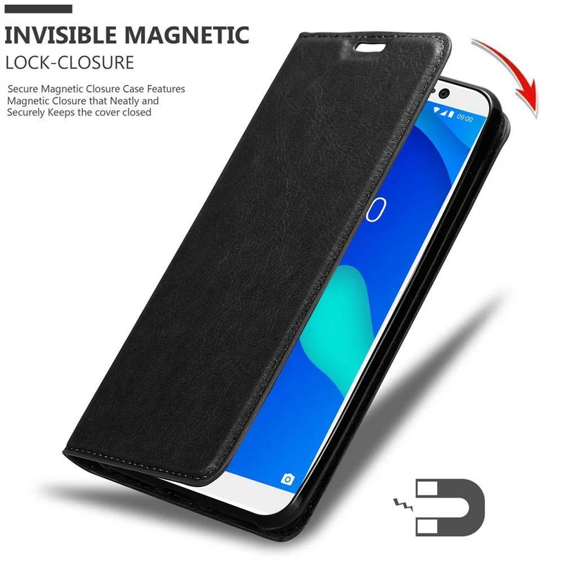 Cadorabo Hülle kompatibel mit WIKO Y80 Schutzhülle mit Magnetverschluss, Standfunktion und Kartenfach