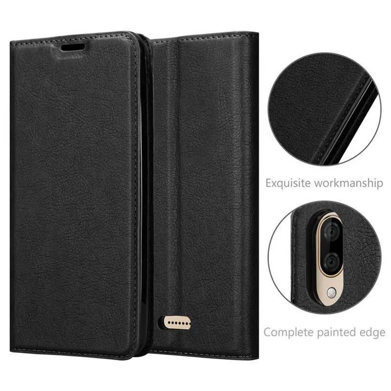 Cadorabo Hülle kompatibel mit WIKO Y80 Schutzhülle mit Magnetverschluss, Standfunktion und Kartenfach