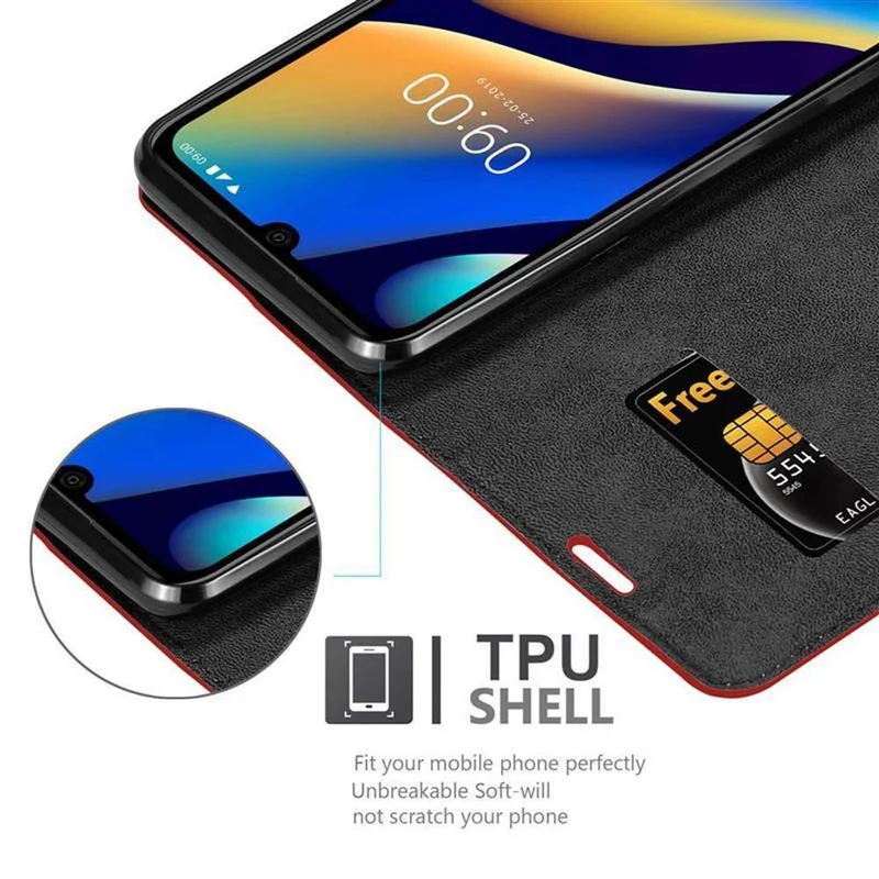 Cadorabo Hülle kompatibel mit WIKO VIEW 3 LITE Schutzhülle mit Magnetverschluss, Standfunktion und Kartenfach