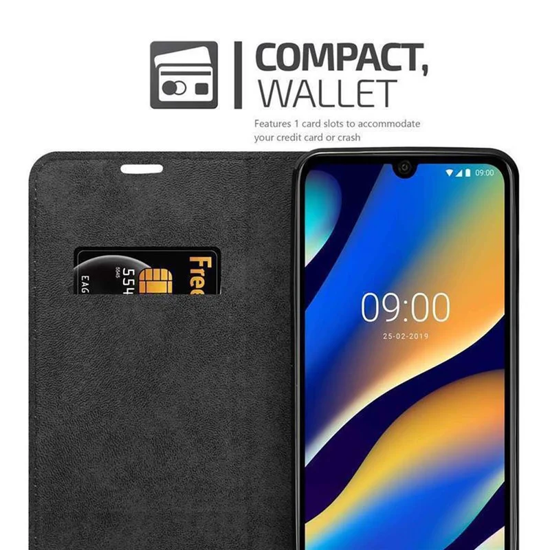 Cadorabo Hülle kompatibel mit WIKO VIEW 3 LITE Schutzhülle mit Magnetverschluss, Standfunktion und Kartenfach