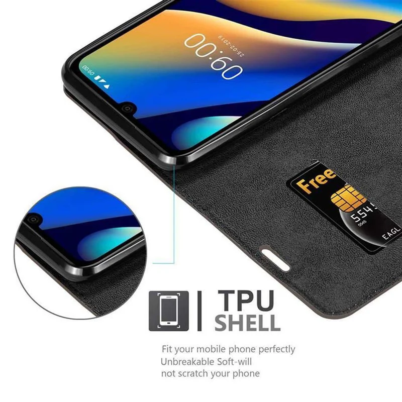 Cadorabo Hülle kompatibel mit WIKO VIEW 3 LITE Schutzhülle mit Magnetverschluss, Standfunktion und Kartenfach