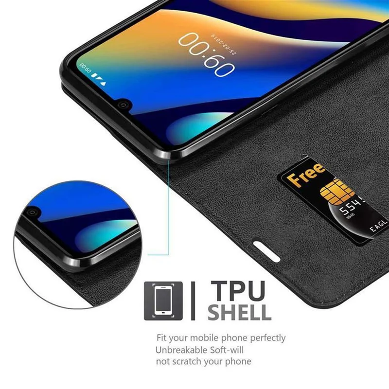 Cadorabo Hülle kompatibel mit WIKO VIEW 3 LITE Schutzhülle mit Magnetverschluss, Standfunktion und Kartenfach