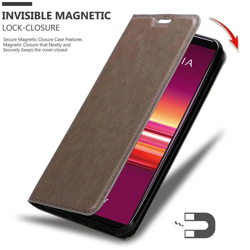 Cadorabo Hülle kompatibel mit Sony Xperia 5 Schutzhülle mit Magnetverschluss, Standfunktion und Kartenfach
