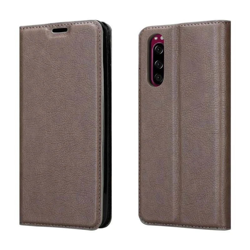 Cadorabo Hülle kompatibel mit Sony Xperia 5 Schutzhülle mit Magnetverschluss, Standfunktion und Kartenfach