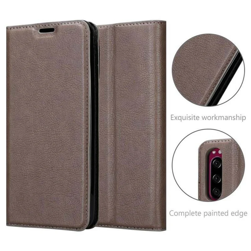 Cadorabo Hülle kompatibel mit Sony Xperia 5 Schutzhülle mit Magnetverschluss, Standfunktion und Kartenfach
