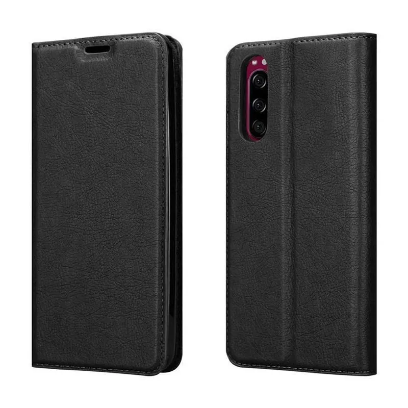 Cadorabo Hülle kompatibel mit Sony Xperia 5 Schutzhülle mit Magnetverschluss, Standfunktion und Kartenfach