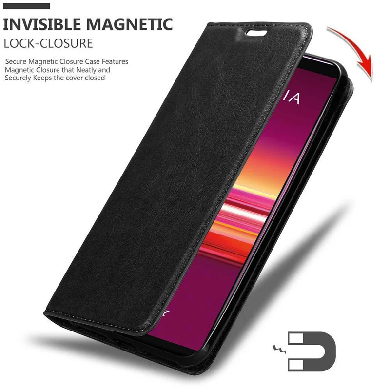Cadorabo Hülle kompatibel mit Sony Xperia 5 Schutzhülle mit Magnetverschluss, Standfunktion und Kartenfach