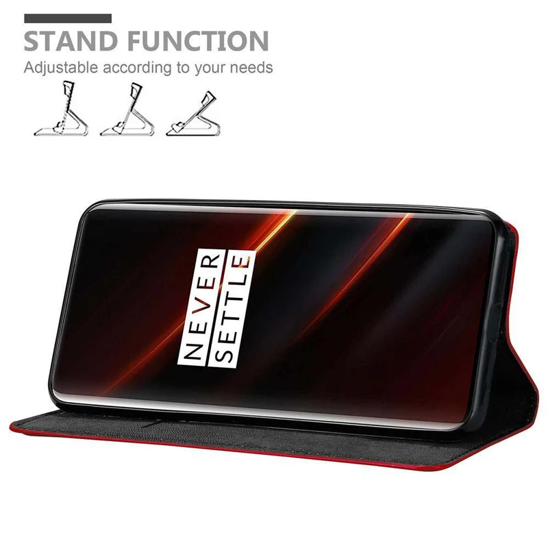 Cadorabo Hülle kompatibel mit OnePlus 7T PRO Schutzhülle mit Magnetverschluss, Standfunktion und Kartenfach