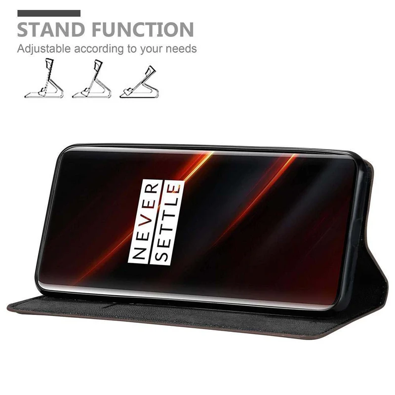 Cadorabo Hülle kompatibel mit OnePlus 7T PRO Schutzhülle mit Magnetverschluss, Standfunktion und Kartenfach