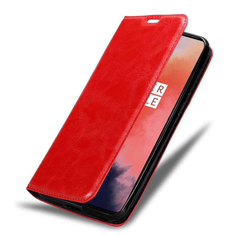 Cadorabo Hülle kompatibel mit OnePlus 7T Schutzhülle mit Magnetverschluss, Standfunktion und Kartenfach