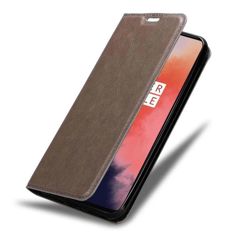 Cadorabo Hülle kompatibel mit OnePlus 7T Schutzhülle mit Magnetverschluss, Standfunktion und Kartenfach