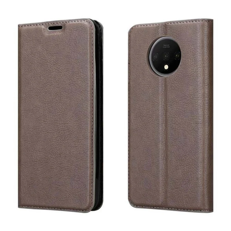 Cadorabo Hülle kompatibel mit OnePlus 7T Schutzhülle mit Magnetverschluss, Standfunktion und Kartenfach