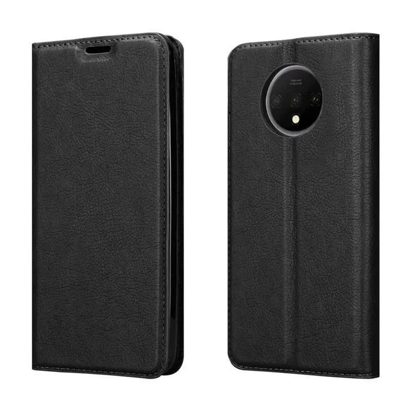 Cadorabo Hülle kompatibel mit OnePlus 7T Schutzhülle mit Magnetverschluss, Standfunktion und Kartenfach