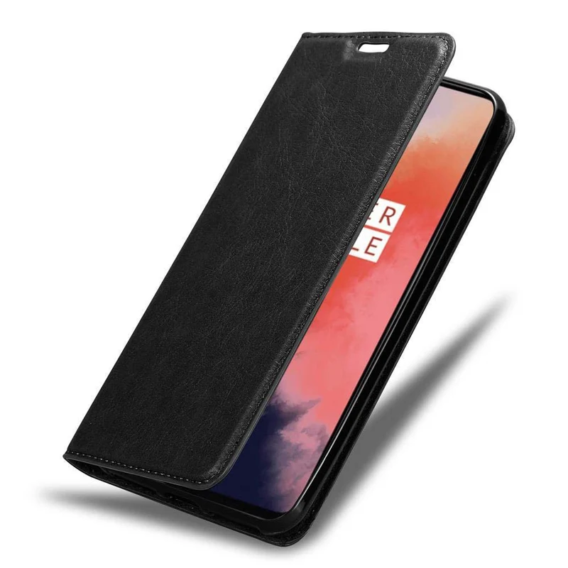 Cadorabo Hülle kompatibel mit OnePlus 7T Schutzhülle mit Magnetverschluss, Standfunktion und Kartenfach