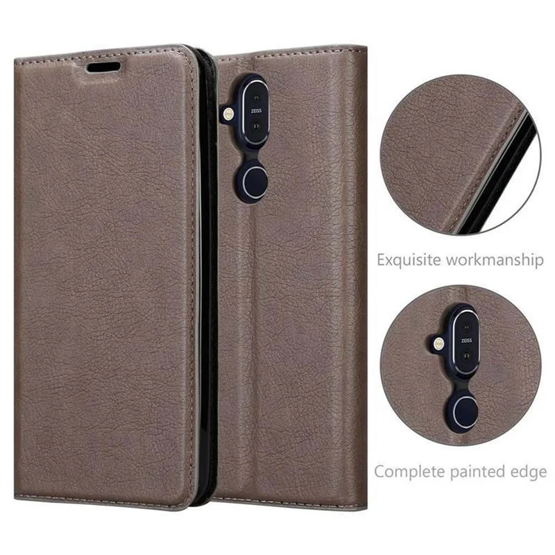 Cadorabo Hülle kompatibel mit Nokia 7.1 PLUS / X7 Schutzhülle mit Magnetverschluss, Standfunktion und Kartenfach