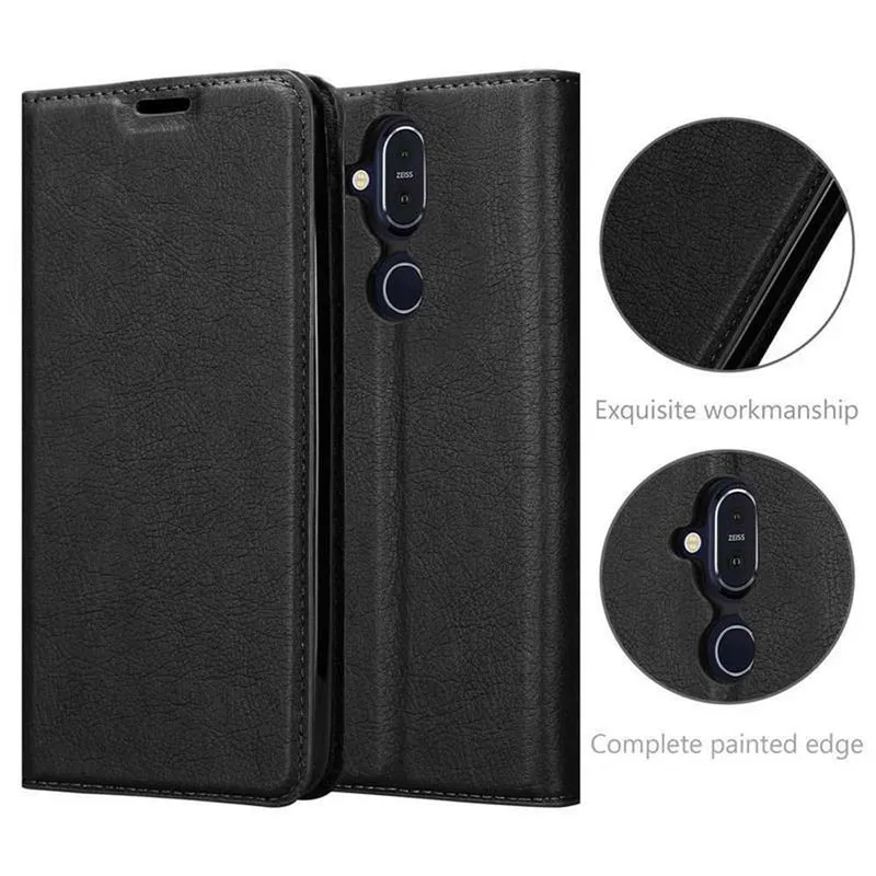 Cadorabo Hülle kompatibel mit Nokia 7.1 PLUS / X7 Schutzhülle mit Magnetverschluss, Standfunktion und Kartenfach