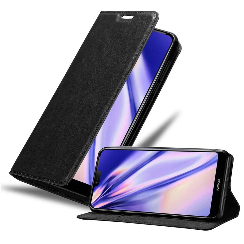 Cadorabo Hülle kompatibel mit Nokia 7,1 Schutzhülle mit Magnetverschluss, Standfunktion und Kartenfach