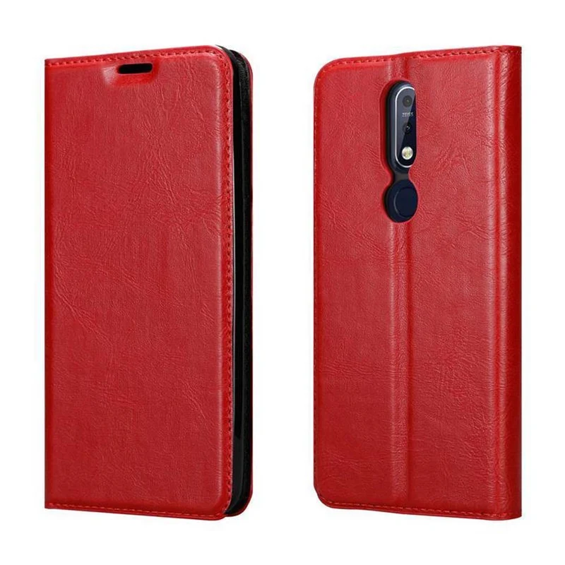 Cadorabo Hülle kompatibel mit Nokia 7,1 Schutzhülle mit Magnetverschluss, Standfunktion und Kartenfach