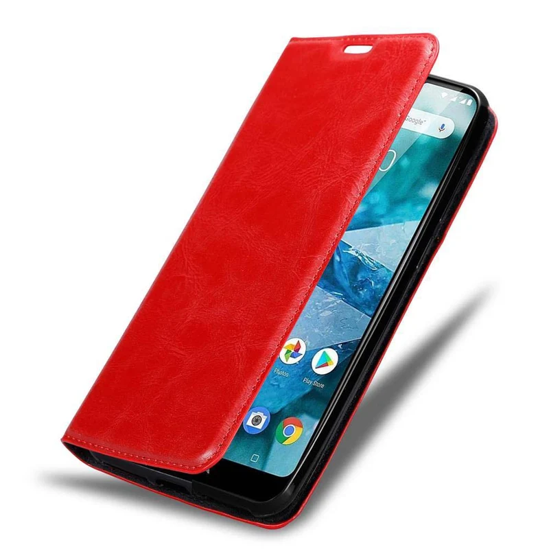 Cadorabo Hülle kompatibel mit Nokia 7,1 Schutzhülle mit Magnetverschluss, Standfunktion und Kartenfach