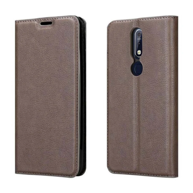 Cadorabo Hülle kompatibel mit Nokia 7,1 Schutzhülle mit Magnetverschluss, Standfunktion und Kartenfach