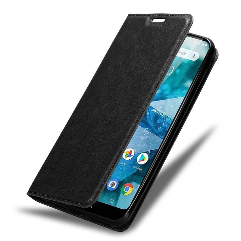 Cadorabo Hülle kompatibel mit Nokia 7,1 Schutzhülle mit Magnetverschluss, Standfunktion und Kartenfach