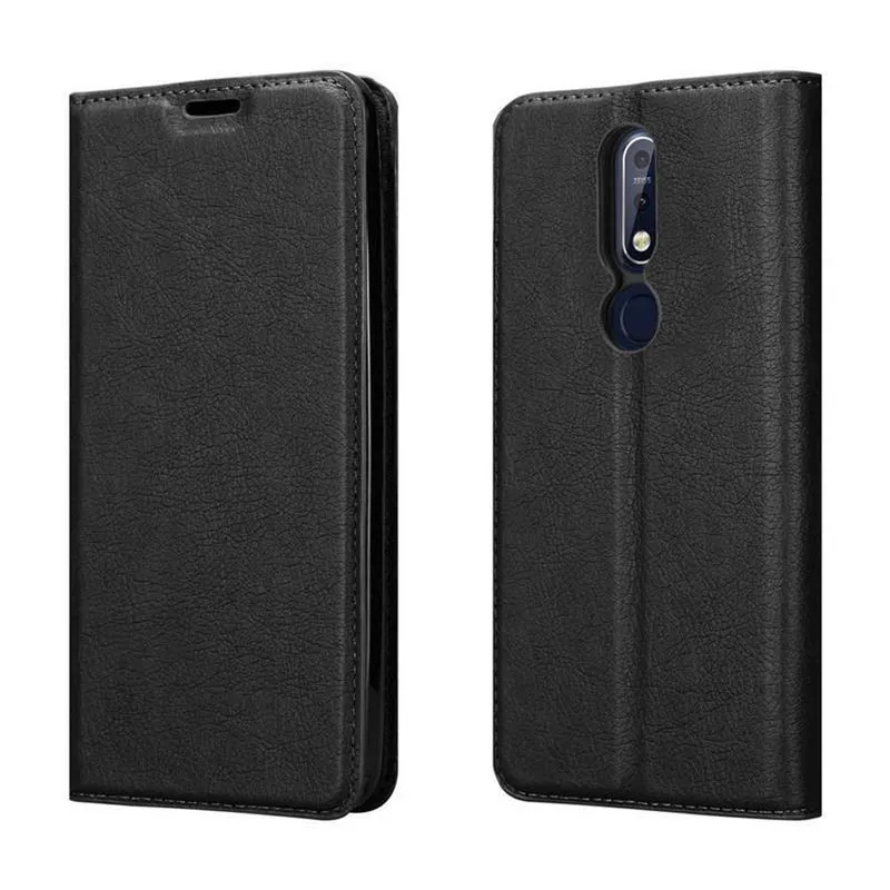 Cadorabo Hülle kompatibel mit Nokia 7,1 Schutzhülle mit Magnetverschluss, Standfunktion und Kartenfach