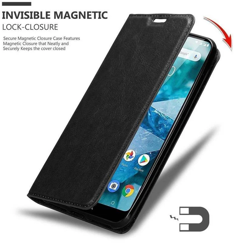 Cadorabo Hülle kompatibel mit Nokia 7,1 Schutzhülle mit Magnetverschluss, Standfunktion und Kartenfach