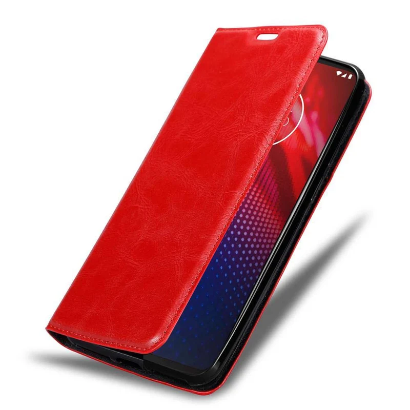 Cadorabo Hülle kompatibel mit Motorola MOTO Z4 Schutzhülle mit Magnetverschluss, Standfunktion und Kartenfach