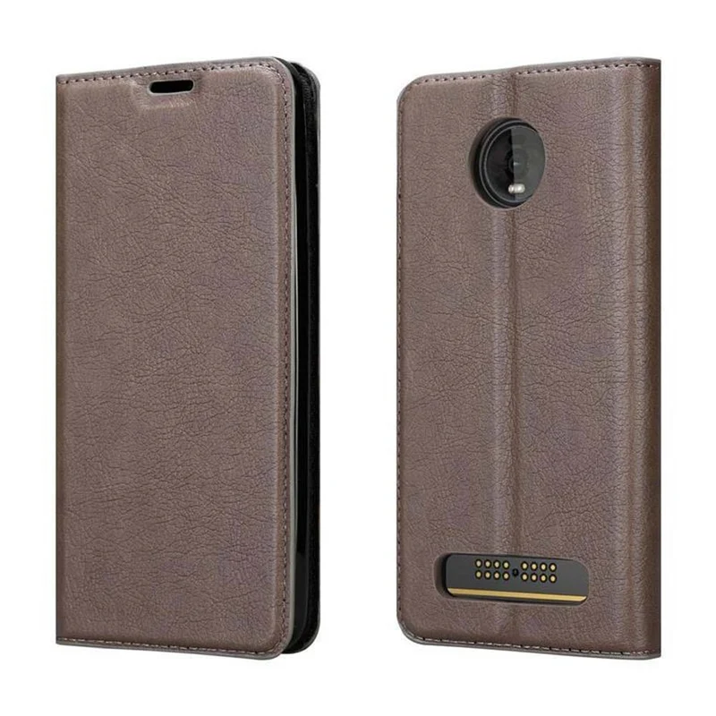Cadorabo Hülle kompatibel mit Motorola MOTO Z4 Schutzhülle mit Magnetverschluss, Standfunktion und Kartenfach