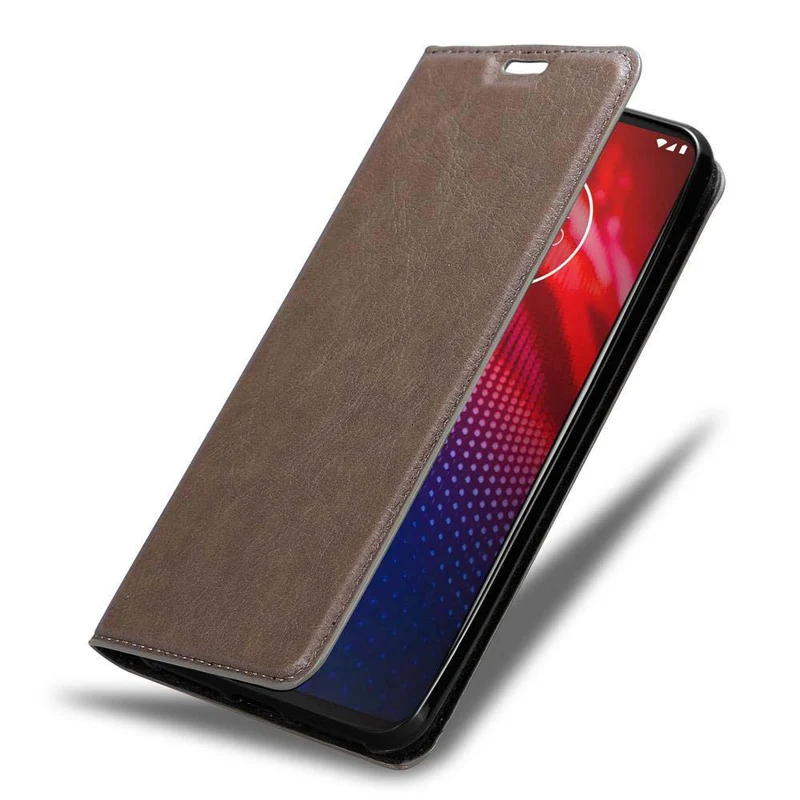 Cadorabo Hülle kompatibel mit Motorola MOTO Z4 Schutzhülle mit Magnetverschluss, Standfunktion und Kartenfach