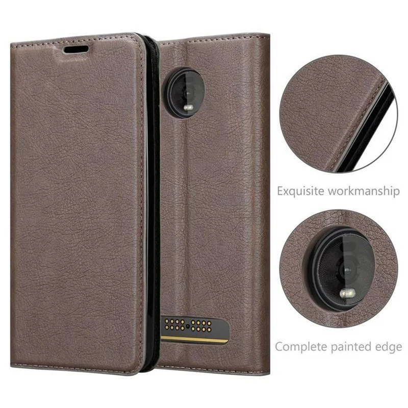 Cadorabo Hülle kompatibel mit Motorola MOTO Z4 Schutzhülle mit Magnetverschluss, Standfunktion und Kartenfach