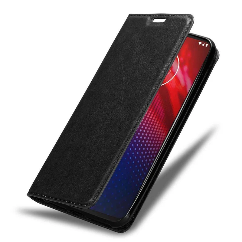 Cadorabo Hülle kompatibel mit Motorola MOTO Z4 Schutzhülle mit Magnetverschluss, Standfunktion und Kartenfach
