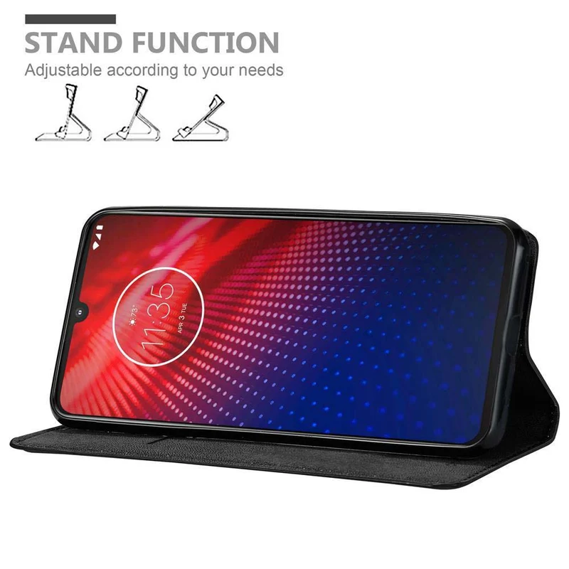 Cadorabo Hülle kompatibel mit Motorola MOTO Z4 Schutzhülle mit Magnetverschluss, Standfunktion und Kartenfach
