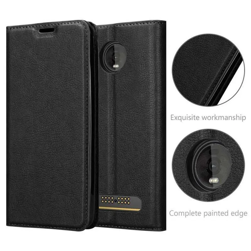 Cadorabo Hülle kompatibel mit Motorola MOTO Z4 Schutzhülle mit Magnetverschluss, Standfunktion und Kartenfach
