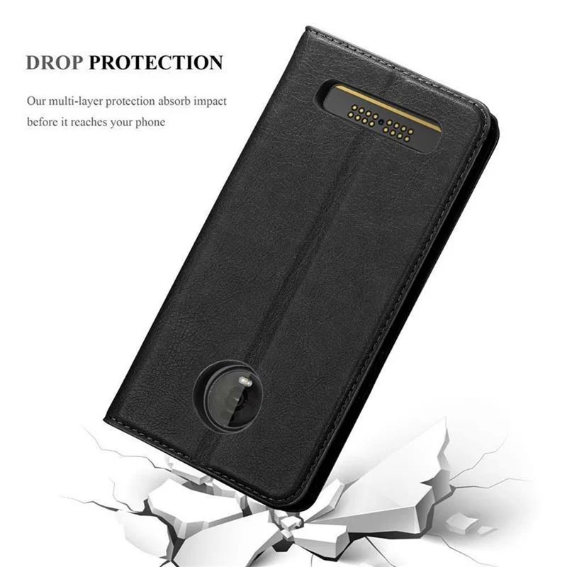 Cadorabo Hülle kompatibel mit Motorola MOTO Z4 Schutzhülle mit Magnetverschluss, Standfunktion und Kartenfach