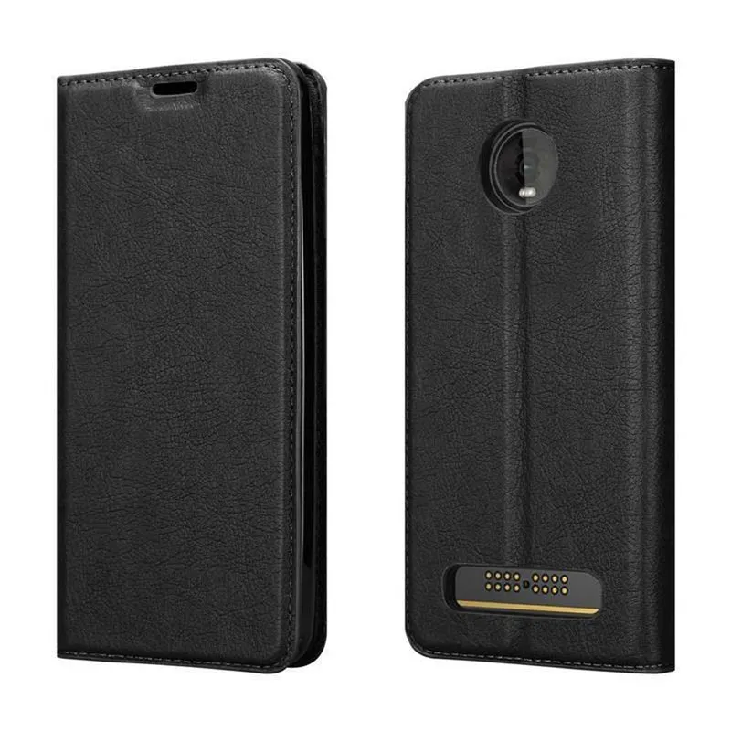 Cadorabo Hülle kompatibel mit Motorola MOTO Z4 Schutzhülle mit Magnetverschluss, Standfunktion und Kartenfach
