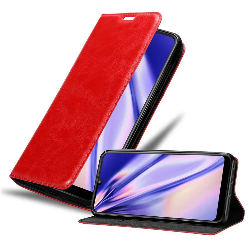 Cadorabo Hülle kompatibel mit Motorola MOTO E6 PLUS Schutzhülle mit Magnetverschluss, Standfunktion und Kartenfach